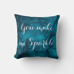 Coussin décorative en marbre bleu.