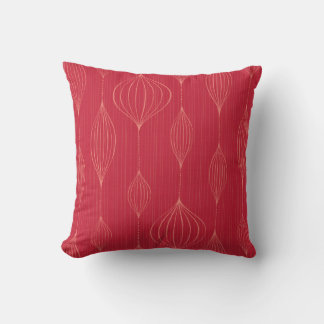 Coussin Decorative Lanterns Pattern on Dark Red