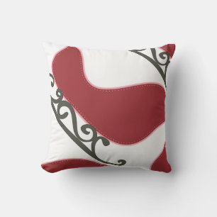 Coussin décorative Motif rouge/blanc