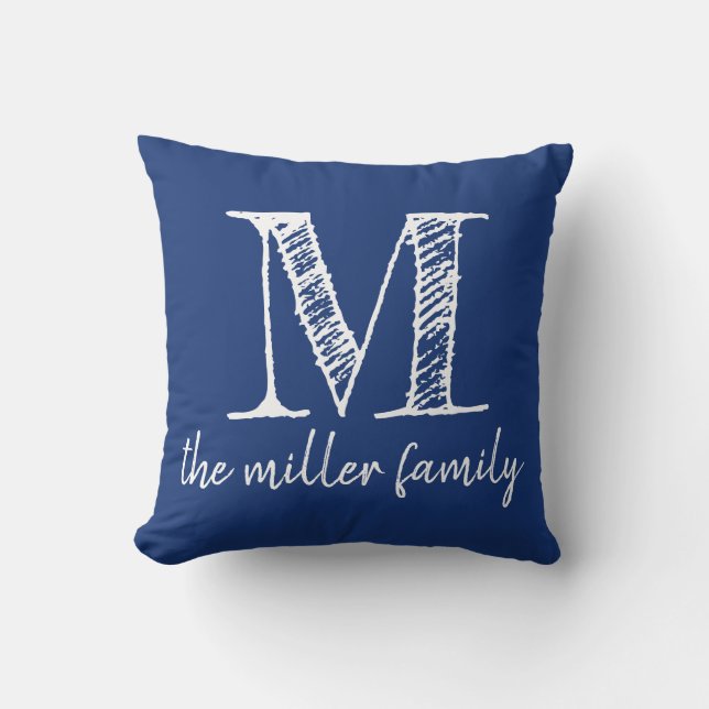Coussin décoré d'un monogramme fait sur commande (Recto)