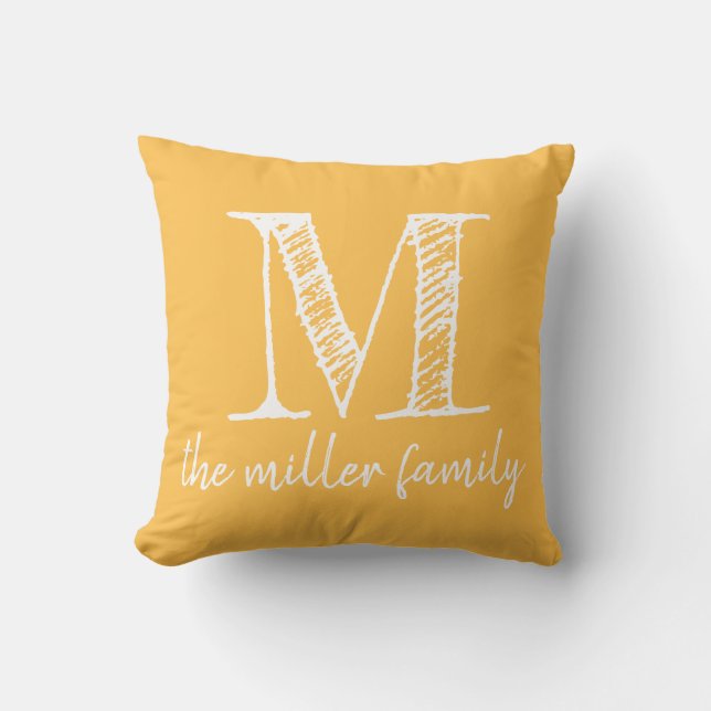 Coussin décoré d'un monogramme fait sur commande (Recto)