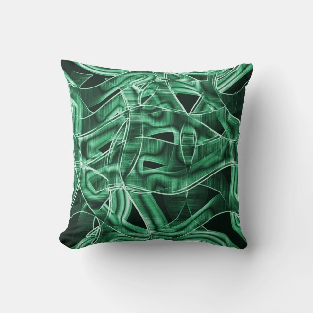 Coussin Découpage et croisées coupe acrylique verte (Recto)