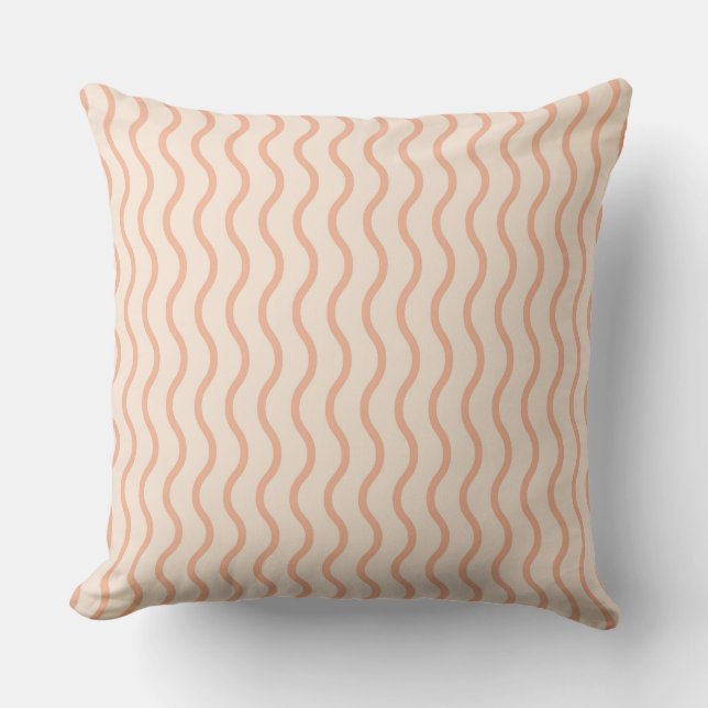 Coussin Découvrez des motifs ondulés chamois sur un fond c (Recto)