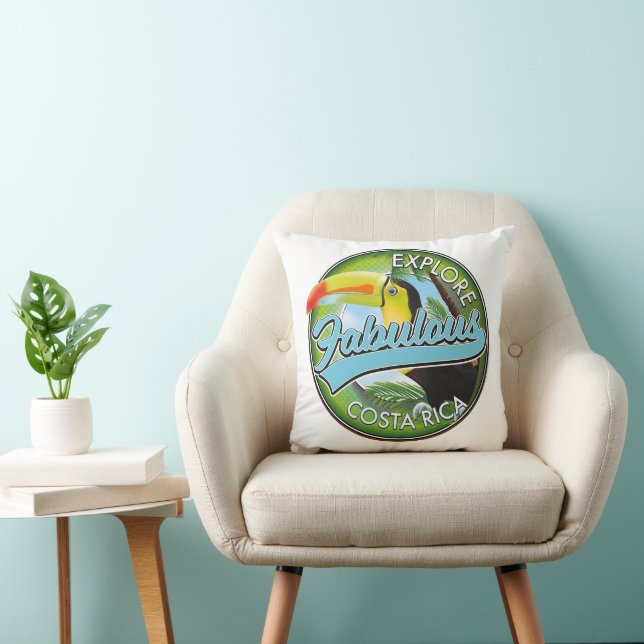 Coussin Découvrez le fabuleux logo costa rica (Chaise)