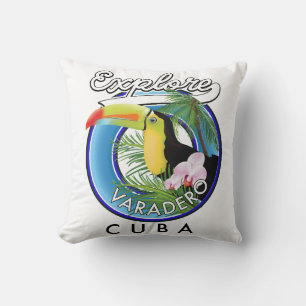 Coussin Découvrez le logo de voyage de Varadero Cuba