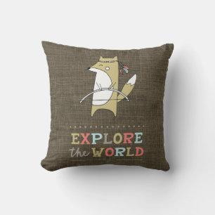 Coussin Découvrez le monde Boho Fox enfants