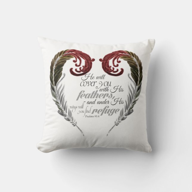 Coussin d'écriture sainte de coeur de plume (Recto)