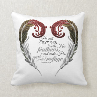 Coussin d'écriture sainte de coeur de plume