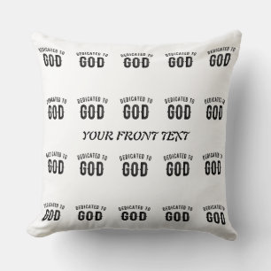 COUSSIN DÉDIÉ À DIEU COOL PERSONNALISABLE NOIR TEXTE