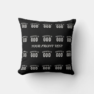 COUSSIN DÉDIÉ À DIEU PERSONNALISABLE COOL TEXTE BLANC