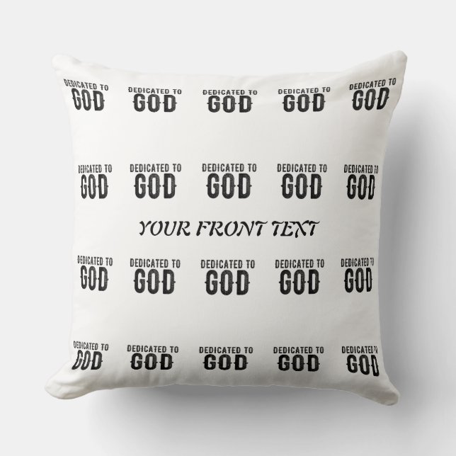 COUSSIN DÉDIÉ À DIEU PERSONNALISABLE COOL TEXTE NOIR (Recto)