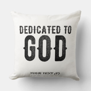 COUSSIN DÉDIÉ À DIEU PERSONNALISABLE COOL TEXTE NOIR