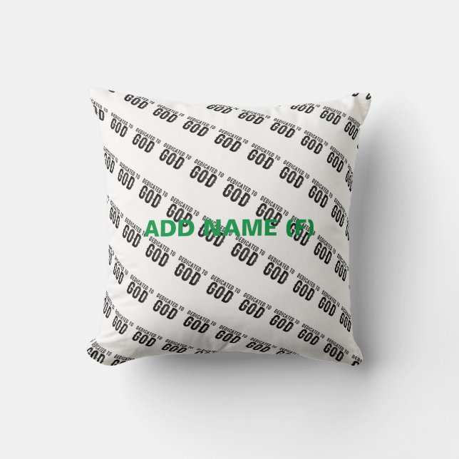 COUSSIN DÉDIÉ À DIEU PERSONNALISABLE COOL TEXTE NOIR (Recto)
