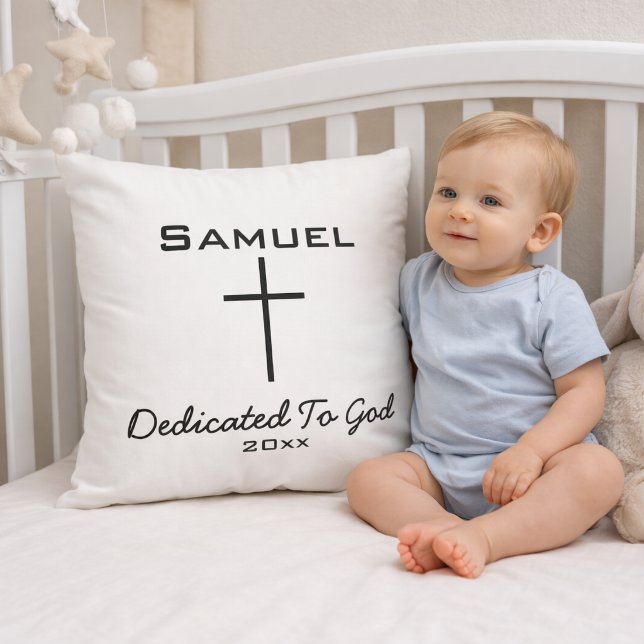 Coussin Dédié à Dieu Présentation d'enfant Croix (Créateur téléchargé)