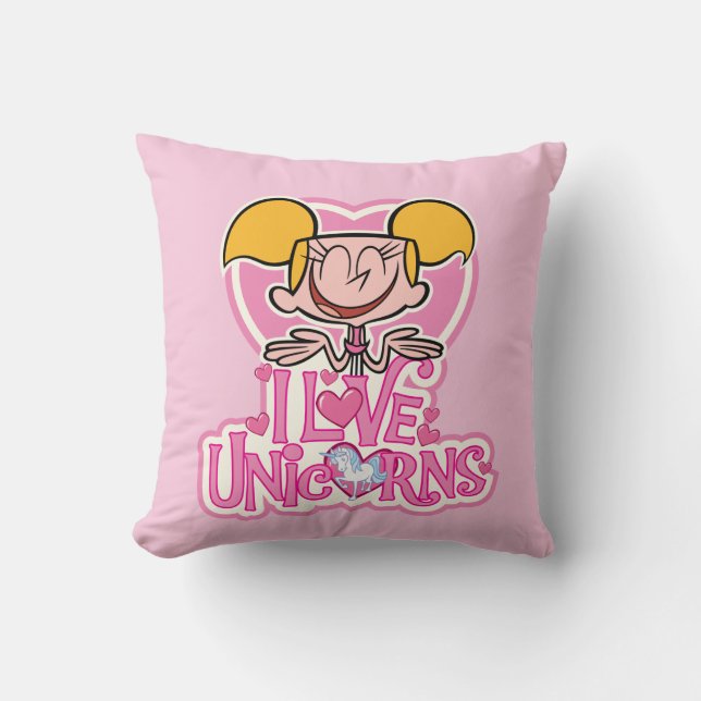 Coussin Dee Dee - I Love Unicorns (Recto)