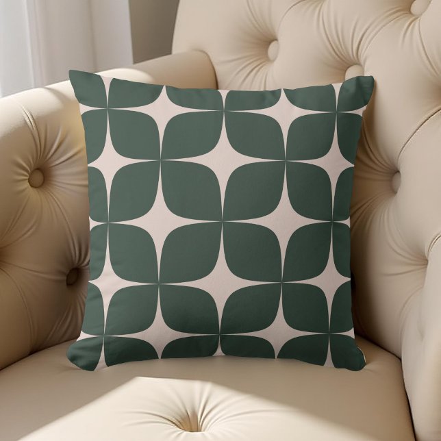 Coussin Deep Green Ivy Mid Century Moderne géométrique Boh (Créateur téléchargé)