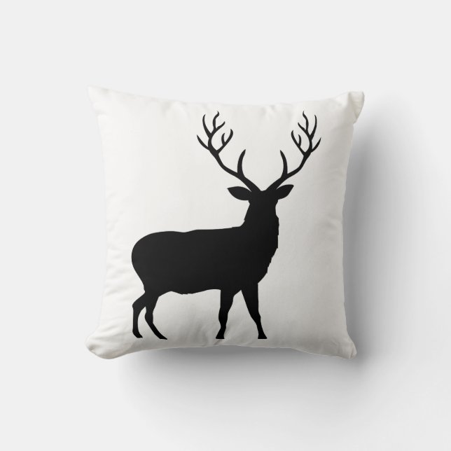 Coussin Deer Buck Rustic Country Farmhouse Minimal (Recto)
