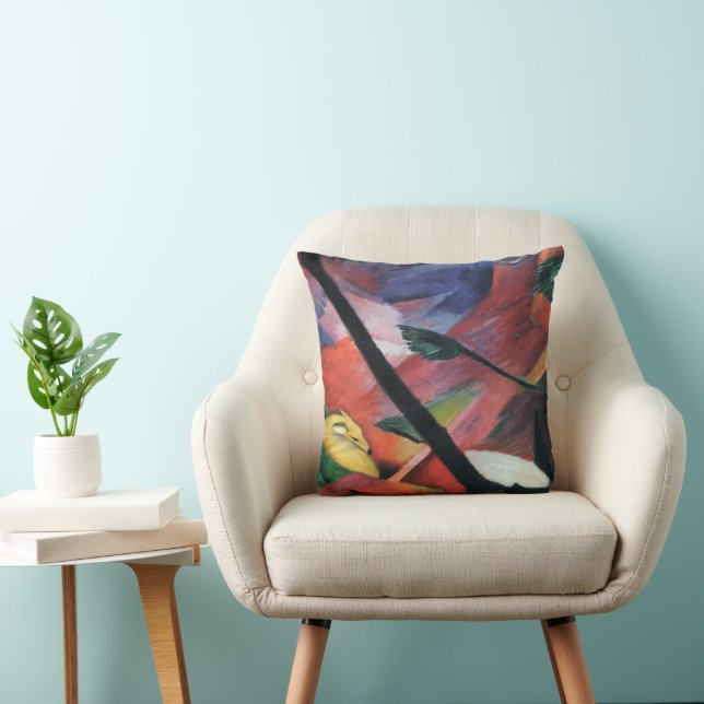 Coussin Deer in the Forest II par Franz Marc; Reh im Walde (Chaise)