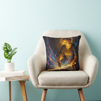 Coussin Déesse Celtique de la Forge Forgant l'Épée Fantast