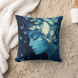 Coussin Déesse de la forêt enchantée avec papillons (9)