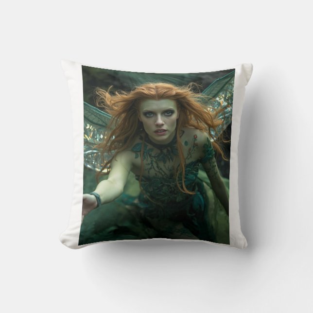 Coussin Déesse de la Nature Alien Enchantée – Ailes de Cri (Recto)