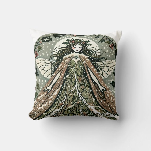 Coussin Déesse de Yule Solstice d'hiver                    (Recto)