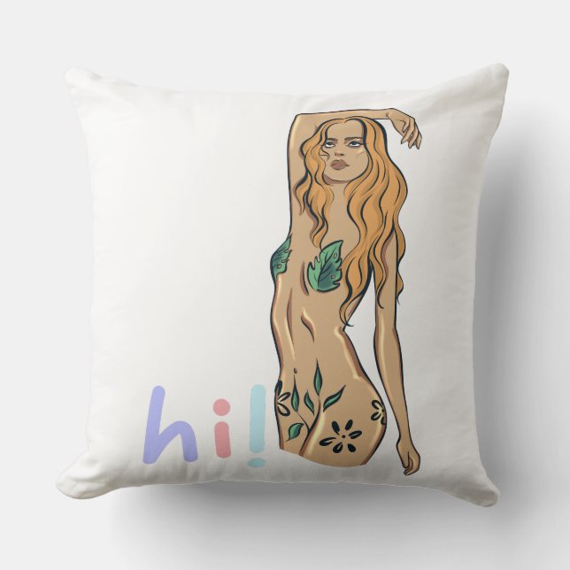 Coussin Déesse Nymphe Nature Salutation Salut (Recto)