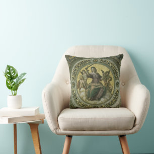 Coussin Déesse romaine de la justice avec des anges par Ra
