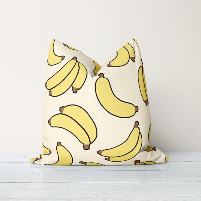 Coussin Défilé de bananes beurre jaune (Créateur téléchargé)