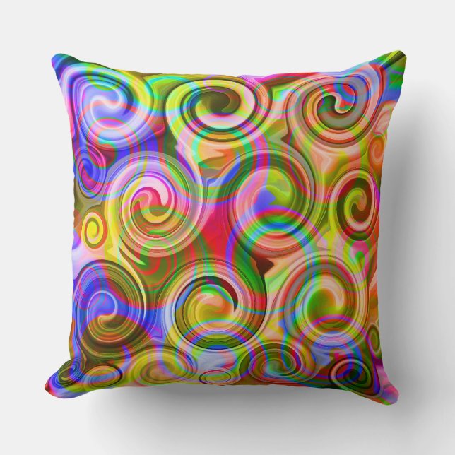 Coussin Défilement Abstrait géométrique pastel (Recto)