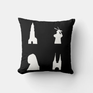 Coussin Défiler la silhouette sur le noir