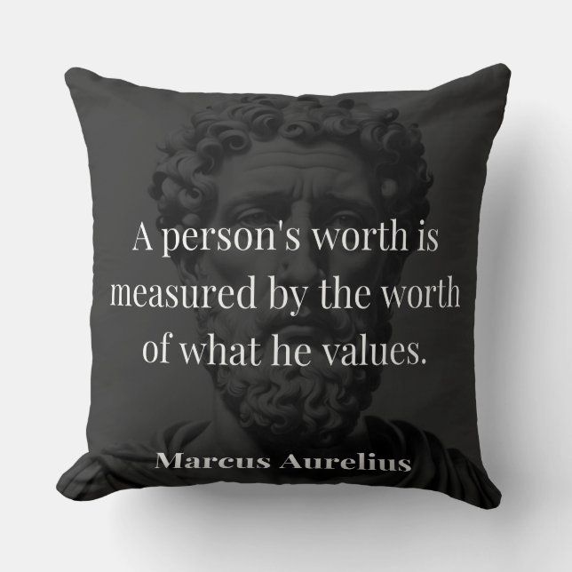 Coussin Définir une valeur : Marcus Aurelius sur les valeu (Recto)