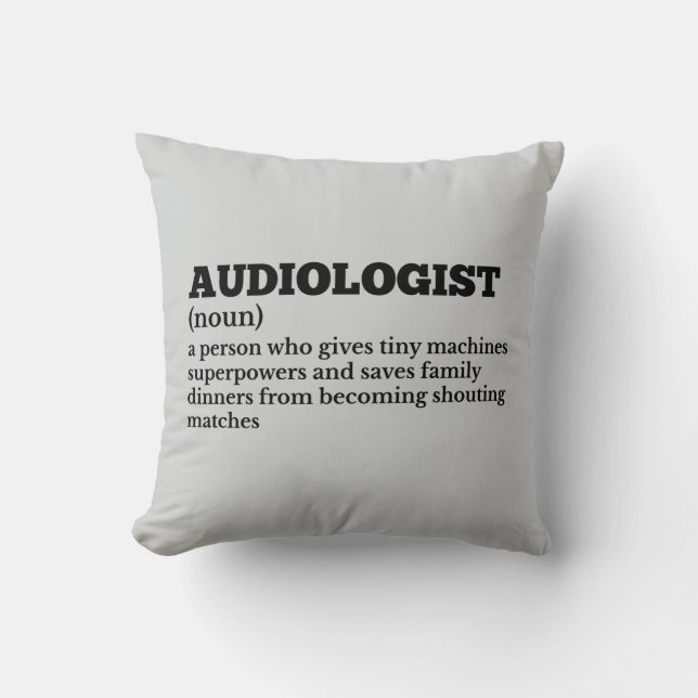 Coussin Définition d'audiologie amusante (Recto)