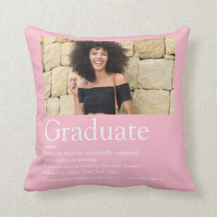 Coussin Définition de diplômée Fille rose Photo