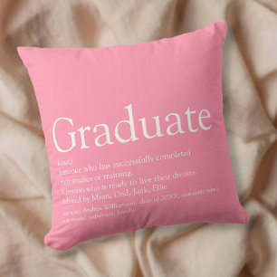 Coussin Définition de diplômée Moderne Rose Féminin Amusan