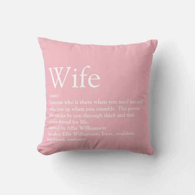 Coussin Définition de Femme au Foyer Moderne Typographique (Recto)