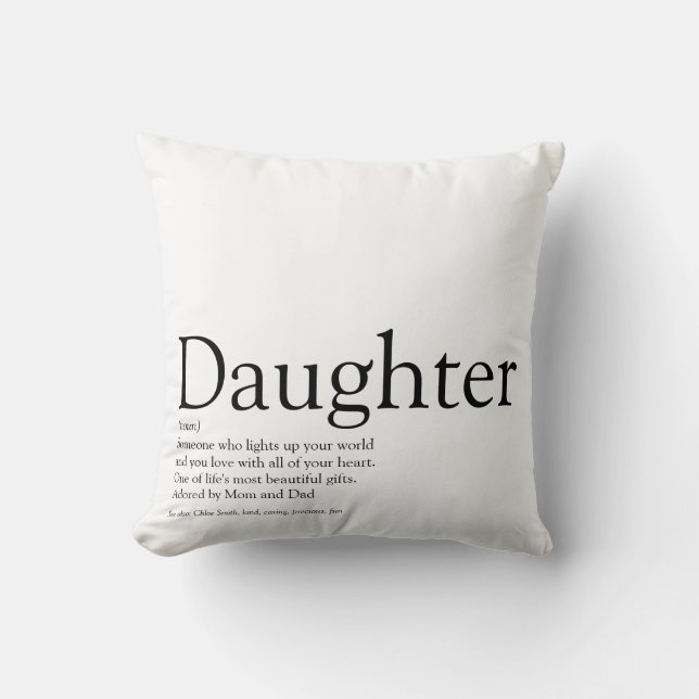 Coussin Définition de fille la plus incroyable au monde, s (Recto)