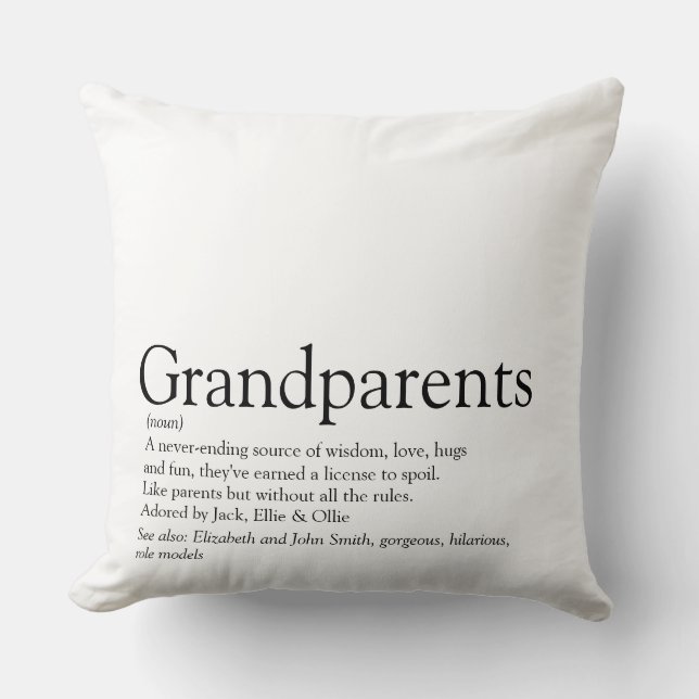 Coussin Définition de grands-parents Citation Grande (Recto)