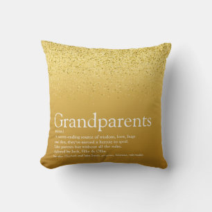 Coussin Définition de grands-parents paillettes or fun gla