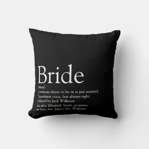Coussin Définition de la mariée Enterrement de vie de jeun