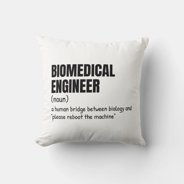 Coussin Définition de l'Humour du génie biomédical (Recto)