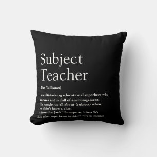 Coussin Définition de nom Noir et Blanc Amusant Moderne