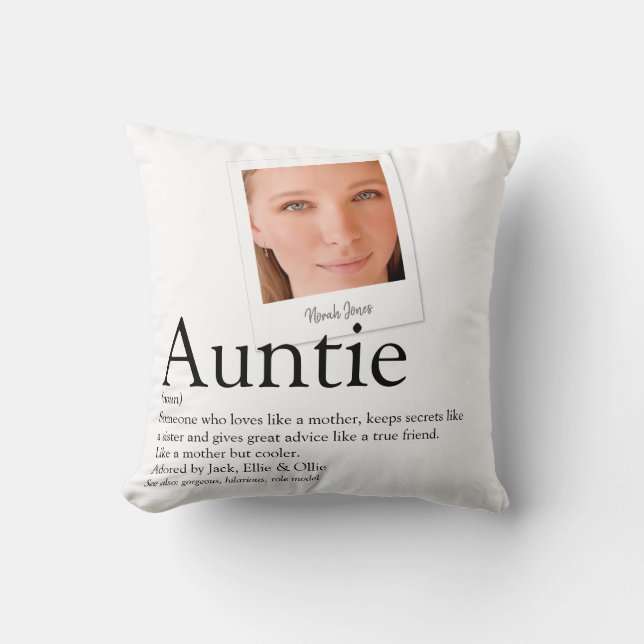 Coussin Définition de Tante Modern Photo (Recto)