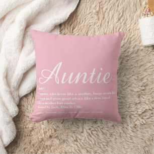 Coussin Définition de Tante Tatie Rose Féminin Moderne La