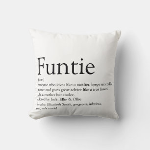 Coussin Définition de Tatie typographique drôle