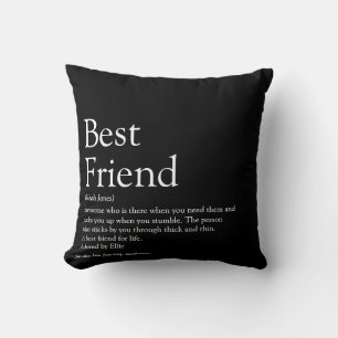 Coussin Définition de votre meilleur ami noir et blanc