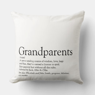 Coussin Définition des grands-parents Citation Grande