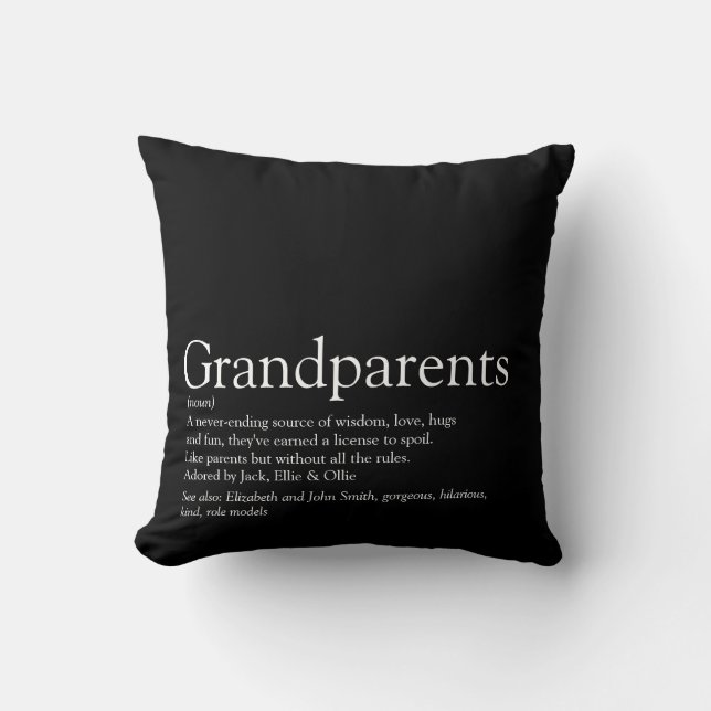 Coussin Définition des meilleurs grands-parents du monde (Recto)