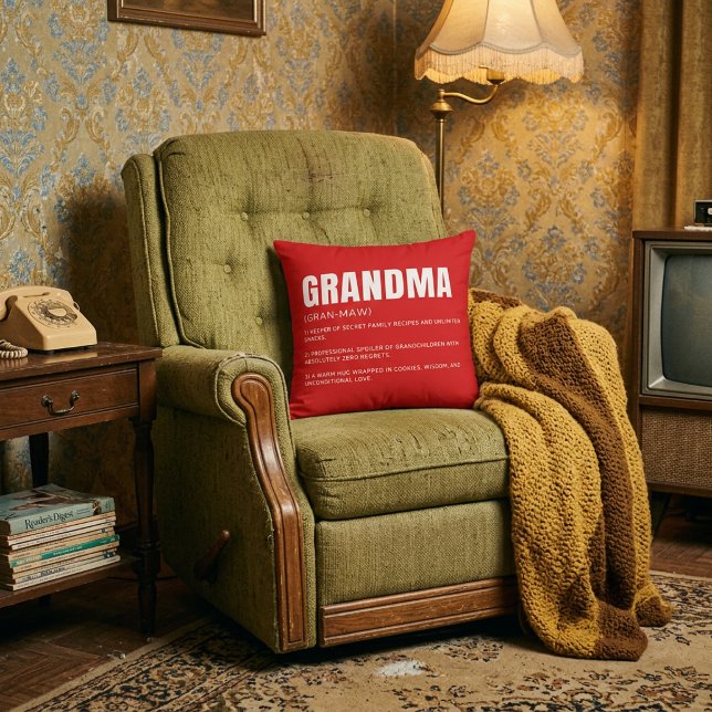 Coussin Définition drôle et sincère de grand-mère  (Créateur téléchargé)