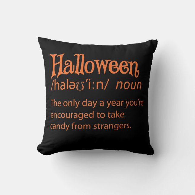 Coussin Définition du dictionnaire Halloween Funny (Recto)
